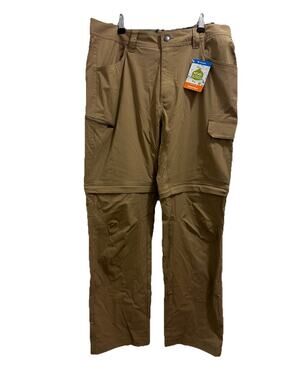 New Columbia Omni-Shield Convertible Cargo Pants Men's 34x32 Khaki Tan Zip Off